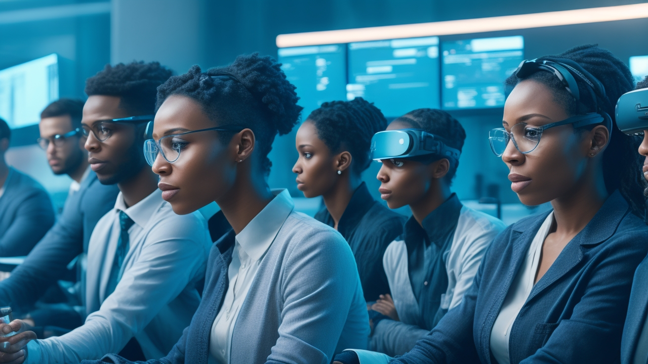 A cinematic close-up of a diverse team of professionals focused on annotating complex AR/VR data on multiple high-resolution screens displaying 3D human poses and virtual gaming environments in a modern tech workspace.